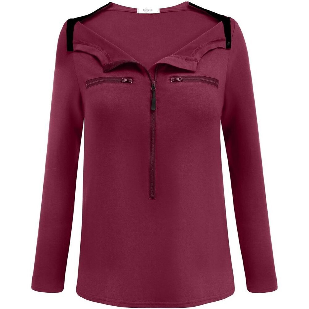 Chemo Port Shirt Women Long Sleeve Sip-On Adaptive Post Surgery Clothing